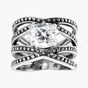 Silpada 925 Sterling Silver Southern Star CZ Ring